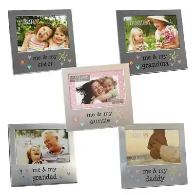 £8.90 • Buy Me And My Family Photo Frames | Glass Front | Brushed Aluminium