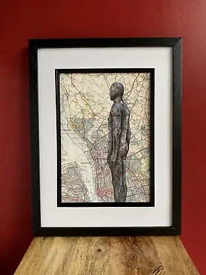 £12.50 • Buy Anthony Gormley’s;Another Place.A4. Pen Drawing On Map Of Liverpool.Unframed