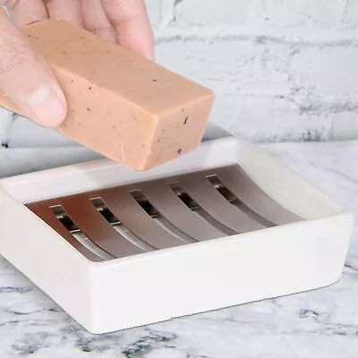 Ceramic Fast Drying Draining Rack Sponge Holder Soap Dish Soap Container Box • $17.59