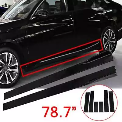 78.7'' Glossy Black Car Side Skirt Extension Lip Rocker Panel For Mazda 3 4 5 6 • $46.99