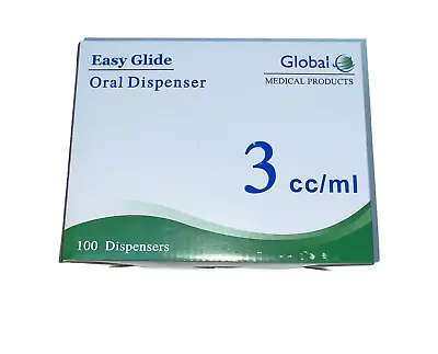 Easy Glide 3ml 3cc Oral Syringe Sterile Caps Included 100 Pack • $19.99