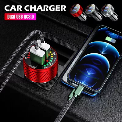 Car Charger Dual QC3.0 Port USB Car Charger 36W 3A Fast Charge USB Car LePlc • $15.99