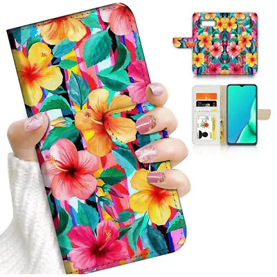 ( For Samsung S8 Plus / S8+ ) Flip Case Cover AJ24382 Hawaii Flower • $12.99