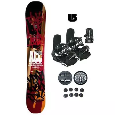 153cm ACC Poison Snowboard And Bindings L-XL Package Set With Burton Decal AC07 • $249.99