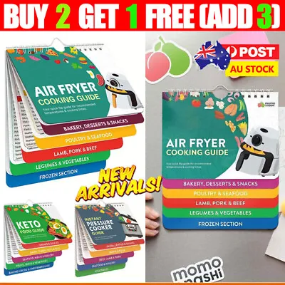 Air Fryer Cheat Sheet Magnets Cooking Guide Booklet - Air Fryer Magnetic Cheat • $8.99