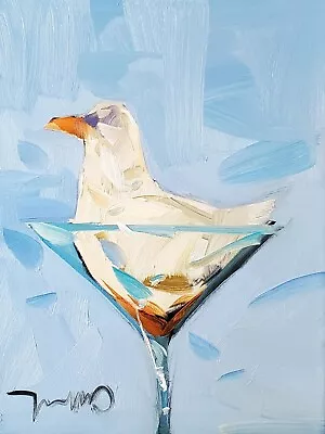 JOSE TRUJILLO Oil Painting IMPRESSIONISM Collectible ORIGINAL Bird Martini Nr • $0.99