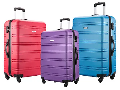 XL Large Medium & Cabin 4 Wheel Suitcase Lightweight Hard Hand Luggage Bag • £41.99