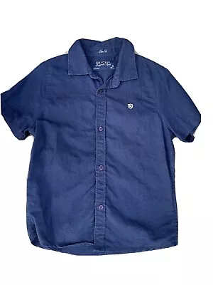 MAYORAL Boys Short Sleeve Navy Shirt Size 2 Slim Fit • $5.20