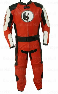 New Men's Motorcycle Racing Speed Cowhide Leather Two Piece Suit Safety Pads-46 • $347.99