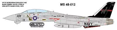 Milspec Decal Ms 48-012 1/48 Scale F-14a Tomcat Vf-51 Screaming Eagles 1979 • $11.75
