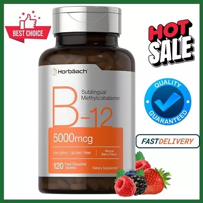 B12 Sublingual Methylcobalamin 5000Mcg 120 Fast Dissolve Tablets Non-GMO • $16.99