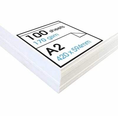 Acid Free Cartridge Paper For Drawing-170gsm- A2 -100 Ideal For Dry Art Applicat • £22.99