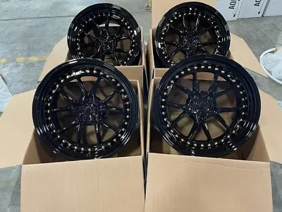 18x9.5 Aodhan DS08 5x114.3 +30 Flow Forged Black Wheels (Used Set) • $749