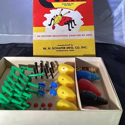 Vintage Cootie Game 1949 Schaper Mfg. Original Box & Order Blank Almost Complete • $14