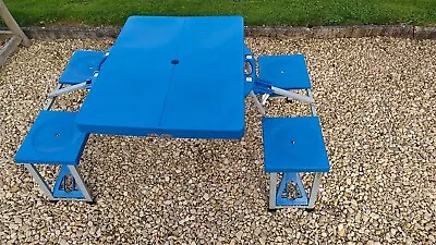 Portable Foldable Picnic Table With 4 Seats - Blue • £15