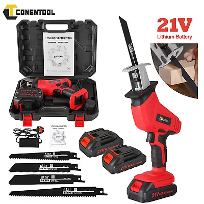 £36.49 • Buy CONENTOOL Electric Cordless Reciprocating Saw 21V Hand Held Wood Cutter 4 Blades