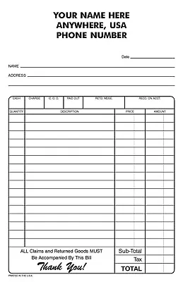 (250) 2-part Carbonless NCR Forms - Sales Receipts - Invoices • $52.25