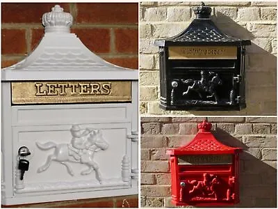 Vintage Victorian Style Red Wall Mounted Outdoor Letter Mail Post Box Lockable • £54.99