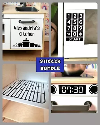 Play Kitchen Bundle Personalised  Sticker/Decal DIY Kitchen Upgrade IKEA Duktig • £15