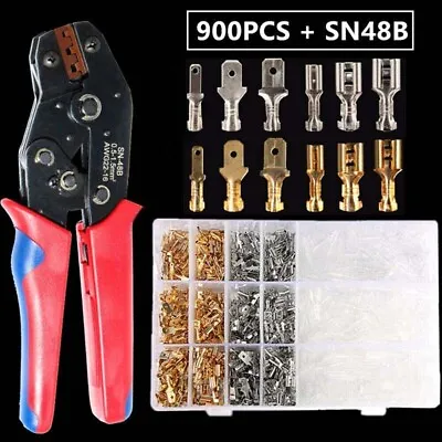 900X Assortment Male Female Spade Terminals Electrical Wire Crimp Connectors Kit • $9.02