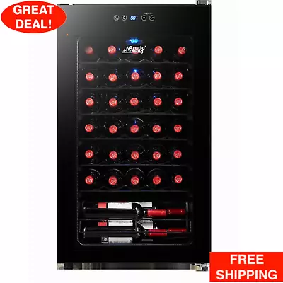 34-Bottle Arctic King Free Standing Wine Cooler W/ Touch Control Lighting Glass • $208.99