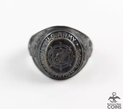 Vintage US Army Transportation Corps Sterling Silver Men's Service Ring • $20.50