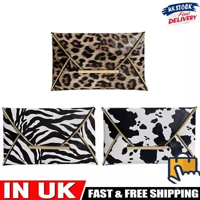 Retro Animal Print Large Capacity Handbags Women Casual PU Envelope Bag Clutches • £7.39