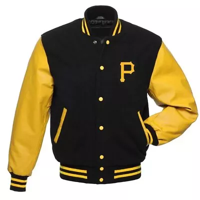 Pittsburgh Pirates Varsity Jacket Original Wool & Leather Sleeves • $109.99