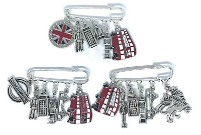 £4.50 • Buy London Charm Pin Brooch Badge UK Queen Bus Big Ben Soldier - Various Designs