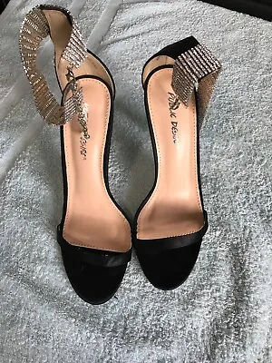 £27.99 • Buy Public Desire Diamante Ankle Strap Stiletto Shoes Size 5