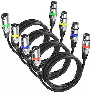 4Pack 3Pin XLR Male To Female Patch Cable For Stage Lights DMX Signal Connection • $17.99