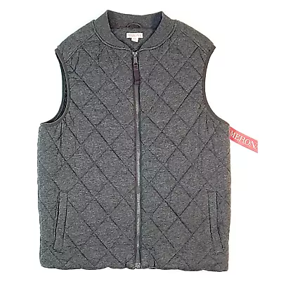 Merona Women's Gray Full Zip Sleeveless Quilted Vest Size Small New • $22.50