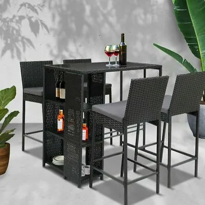 $422.62 • Buy Gardeon Outdoor Bar Set Table Stools Furniture Dining Chairs Wicker Patio Garden