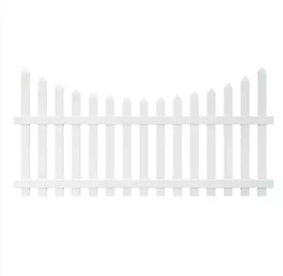 Veranda Glendale White Vinyl Scalloped Picket Fence Panel Kit 4 Ft. H X 8 Ft. W • $100.95