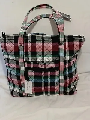 Vera Bradley Vera Tote Bag In Ribbons Plaid NEW With Tags • $54