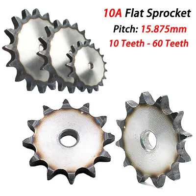 10A Chain Drive Flat Sprocket 10-60 Tooth Roller Chain Pitch 15875mm Chain Link • $140.18