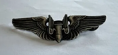 Vintage WW2 US Air Force Bomber Aerial Gunner Wings Badge Sterling Silver 3  • $80