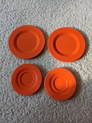 Set Of 4 Vintage Fisher-Price Play Kitchen Orange Plates Pre-owned • $4.99