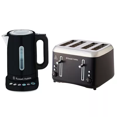 Russell Hobbs Addison Digital Kettle & 4 Slice Toaster Stainless Steel Matte BLK • $229