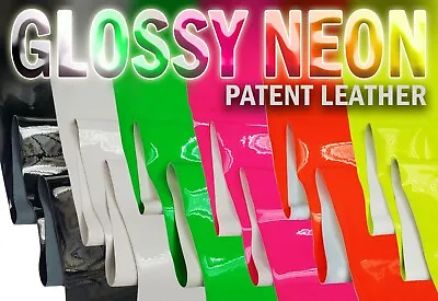 Patent Glossy NEON Vinyl TPU Leatherettes Fabric Fake Leather 52  Wd By The Yard • $12.45