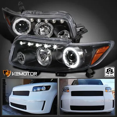 Black Fits 2008-2010 Scion XB LED Halo Projector Headlights Lamps L+R Pair 08-10 • $195.38