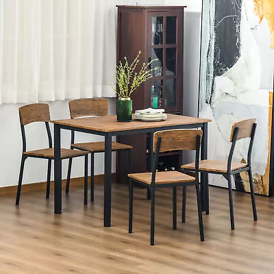 5 PC Contemporary Dining Set Table With 4 Chairs Compact Kitchen Seating • $144.99