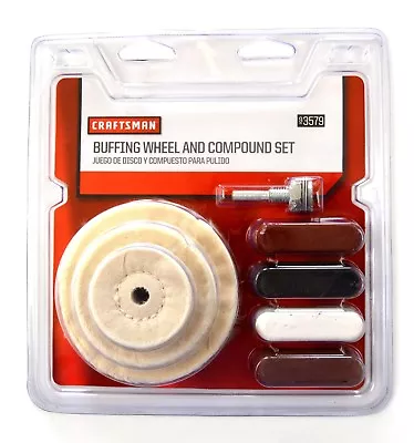 $18.99 • Buy 8pc CRAFTSMAN BUFFING WHEEL PAD COMPOUND EMERY ROUGE & MANDREL SET 93579