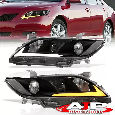 Black OE Style Head Lights Lamps W/ LED DRL Signal For 2007-2009 Toyota Camry • $214.99