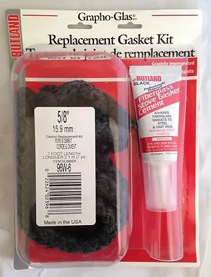 RUTLAND Grapho-Glas Stove Gasket Kit Black 5/8  X 7' FREE USA SHIPPING! #96W-6 • $18.99