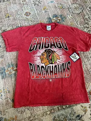 NWT Rare 🔥47 Brand Size Large Vintage Tubular Chicago Blackhawks Red T-Shirt • $19.90