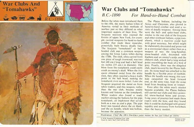 1979 Panarizon Story Of America #15.01 War Clubs & Tomahawks Indian • $3.24