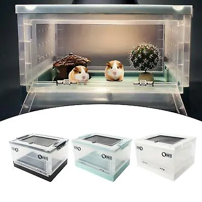 Reptile Feeding Box Hamster Breeding Cage Pet Terrarium Tank For Frog Lizard • £24.28