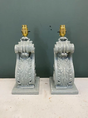 £70 • Buy Pair Of Vintage Corbels Converted Into Table Lamps Decorative Salvage