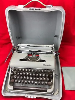 1958 Olympia SM3 Deluxe Typewriter Gray Travel Case ORIGINAL GREAT CONDITION!!! • £567.67